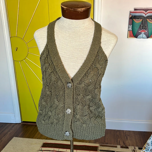 Olive Racerback Knit Tank